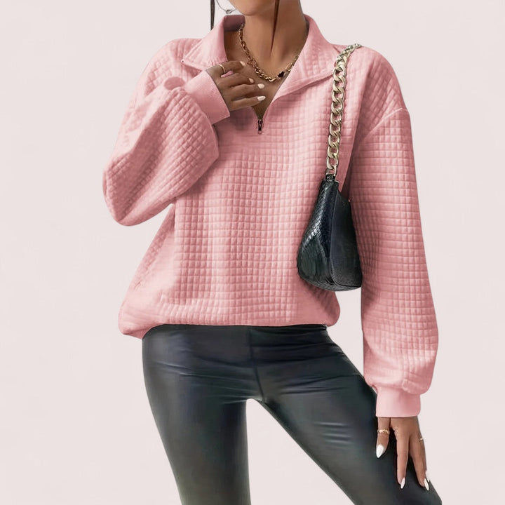 Lindholm Butik | Chic Vaffletröja med Dragkedja