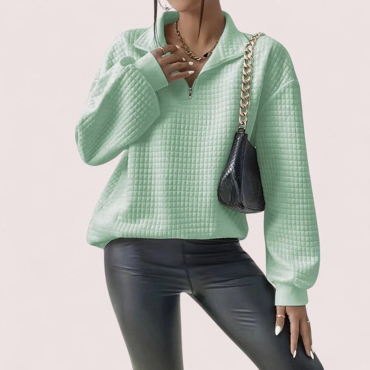 Lindholm Butik | Chic Vaffletröja med Dragkedja