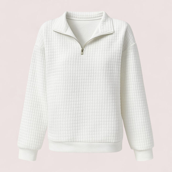 Lindholm Butik | Chic Vaffletröja med Dragkedja